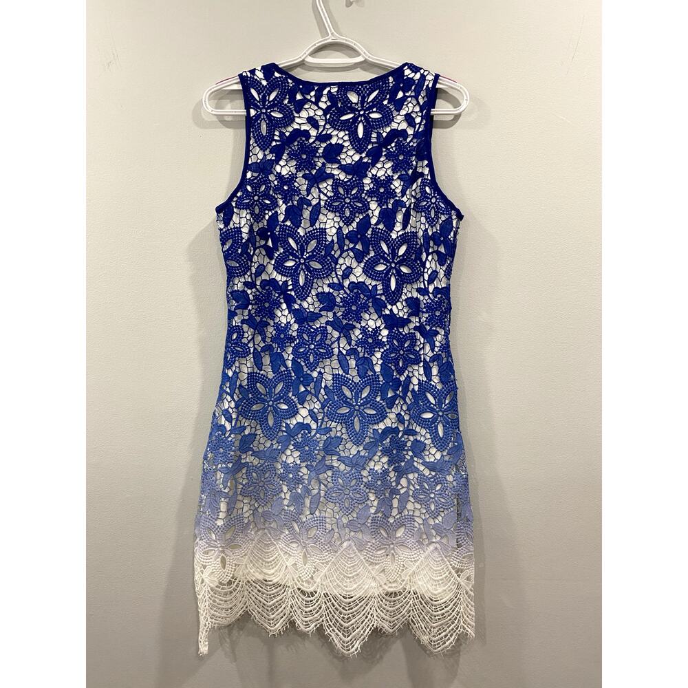 Adore Blue to white Ombre Lace Sleeveless Dress Size Small - Picture 6 of 11